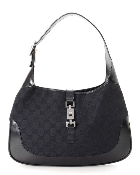 gucci black diamante canvas shoulder bag|gucci canvas shoulder bag vintage.